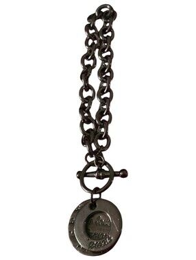 Guess Y2K Style Toggle Chain Double Layer Pendant Bracelet